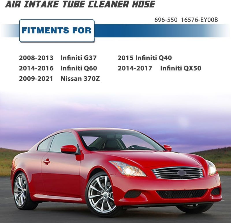 A ABIGAIL خرطوم سحب الهواء متوافق مع إنفينيتي G37 2008-2013، Q60 2014-2016، QX50 2014-2017، نيسان 370Z 2009-2021# 696-550 ‎16576EY00B - أنبوب خرطوم سحب الهواء (الجانب الأيسر) - Image 5